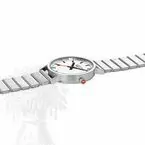Unisex Brushed Stainless Steel Mondaine Quartz Watch